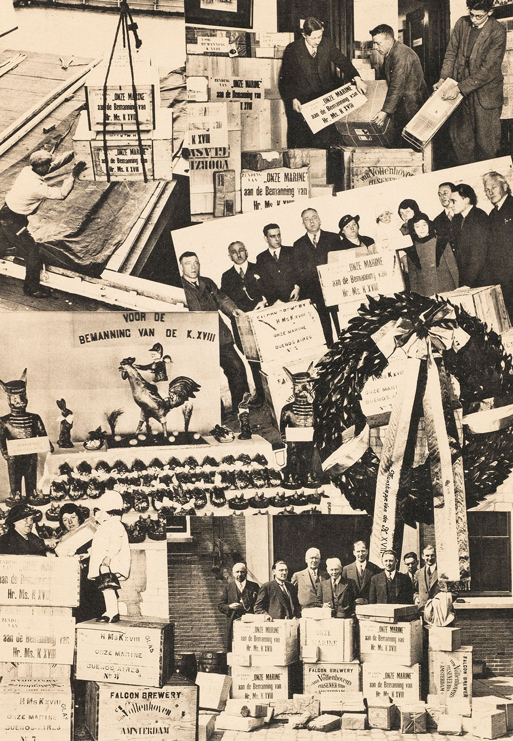 Shipments sent by the comity “Onze Marine”