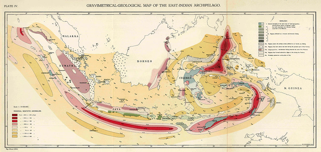 This is the gravimetrical-geological map of Indonesia, which was constructed by professor Vening Meinesz